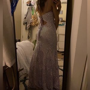 Gorgeous purple iridescent sequin prom dress